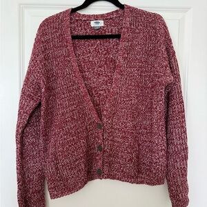 Women's Old Navy Maroon Cardigan Sweater